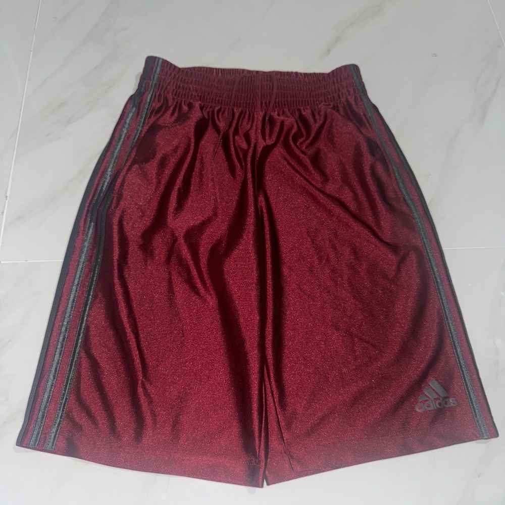 Adidas Basketball Shorts Mens Medium Gray Shiny Silky Dazzle Satin